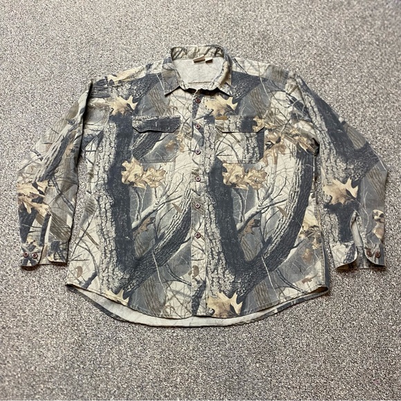 Woolrich Shirt 2XL Realtree Hardwoods Camo 20-200 Flannel Button Hunting - Picture 1 of 7